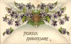 Festivals - Happy Birthday - Thought - Flowers - Pansy - CPA Anchors of marine