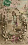 Fantasy - Children - Darling little girl with lily off the valley - lily of the valley CPA
