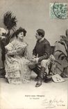 Fantaisie - Couple - militaria - uniforme - CPA 