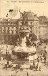 CPA Paris Statue and places Republic