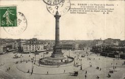 CPA Paris the place of the Bastille and the column of July