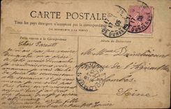 Paris CPA la Seine (vue prise du Louvre)