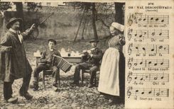 CPA Folklore Costume Dances Oh! Vai Descouiffado (faggot accordion)