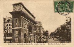 Paris CPA the boulevard and the door Saint Martin