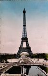 MODERN CARD Eiffel Tower and the basin of Chaillot