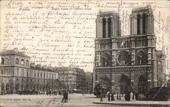 Paris CPA Notre DAme et l'hotel Dieu