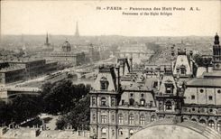 Paris CPA Panorama des huit ponts