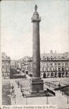 Paris CPA Vendome Column and street of Peace