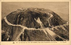 CPA Summit of Puy de Dome and its automobile road seen of plane