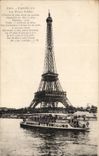 CPA Paris the Tower Eiffel Barge