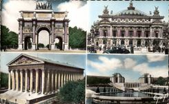 CPA Paris Arc de tRiomphe du Carrousel Opera Madeleine Chaillot