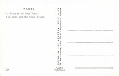 CPM Paris la Cite La Seine et les sept ponts