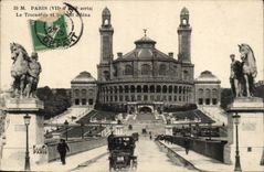 Paris CPA Trocadero and the bridge of iena
