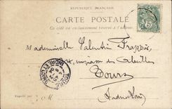 CPA Paris Jeune femme sur les Champs Elysees Arc de triomphe