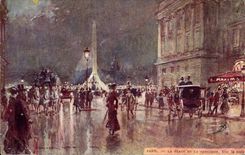 CPA Paris La place de la concorde Vue la nuit Maxim's