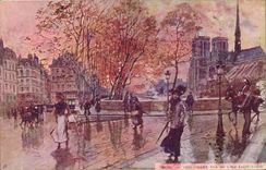 CPA Paris Notre DAme vue de l'ile Saint Louis