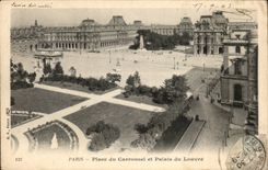 Paris CPA Place du Carrousel et palais du Louvrfe