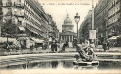 Paris CPA the street Soufflot and the Pantheon