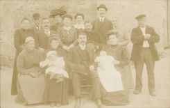 Real photo Family (folklore costume)