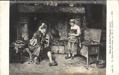 CPA SAlon des artistes francais Le dejeune interrompu par M Caballero