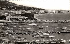 MODERN CARD Cannes the port the municipal casino and the small cross seen of Suquet