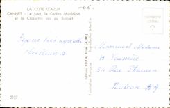 MODERN CARD Cannes the port the municipal casino and the small cross seen of Suquet