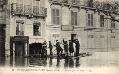 Paris CPA Floods of January 1910 Raft Quay of Billy