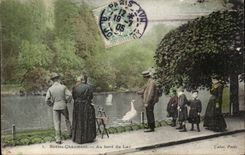 Paris CPA Chaumont Hillocks At the edge of the lake