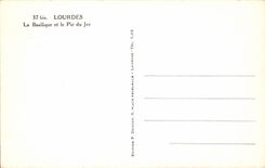 CPA Lourdes the basilica and the peak of Jer