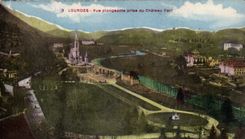 CPA Lourdes View from above taken strong castle