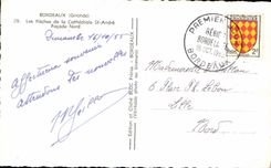 MODERN CARD Bordeaux arrows of the cathedral St Northern Andre Facade