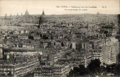 Paris CPA Panorama towards Invalides