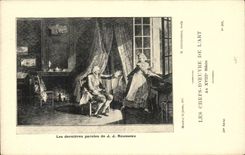 CPA Fantaisie Les chefs d'oeuvre de l'art au 18eme Les dernieres paroles de JJ Rousseau Moreau le jeune