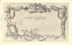 CPA Fantaisie Les chefs d'oeuvre de l'art au 18eme La rencontre au bois de Boulogne Moreau le jeune