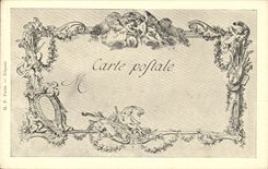 CPA Fantaisie Les chefs d'oeuvre de l'art au 18eme L'accord parfait harpe musique Moreau le jeune