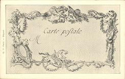 CPA Fantaisie Les chefs d'oeuvre de l'art au 18eme Vignette des chansons de M de la Borde Moreau le jeune