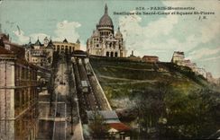 Paris CPA Basilique du Sacre Coeur de Montmartre et square St Pierre