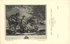 CPA Les chefs d'oeuvre de l'art au 18eme Les amusements de l'hiver Luge Boucher