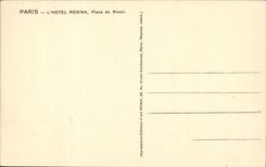 CPA Paris l'hotel Regina Place de Rivoli