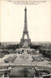 CPA Paris Gardens of Trocadero the bridge of Iena and the Eiffel Tower