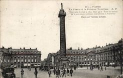CPA Paris Places and the Vendome column