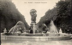 Paris CPA Carpeaux Fountain