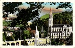 CPA Lourdes slopes and the basilica