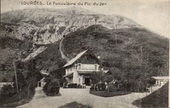 CPA Lourdes the funicular of the peak of Jer