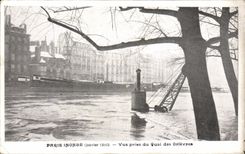 Paris CPA Paris inonde janvier 1910 Vue prise du quai des Orfevres