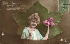 CPA Fantasy Woman In a bouquet