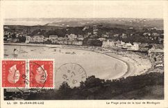 CPA Saint Jean de Luz La plage prise de la tour de Bordagain