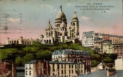 Paris CPA Panorama vers le SAcre Coeur et la Butte Montmartre