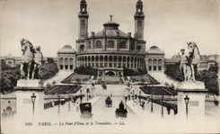 Paris CPA the bridge of Iena and Trocadero