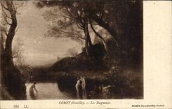 CPA Corot les baigneuses
